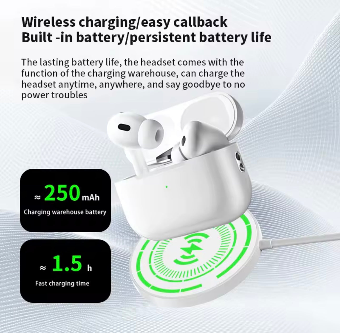 Airs Pro Wireless Headphones — Bluetooth Earbuds with Charging Case