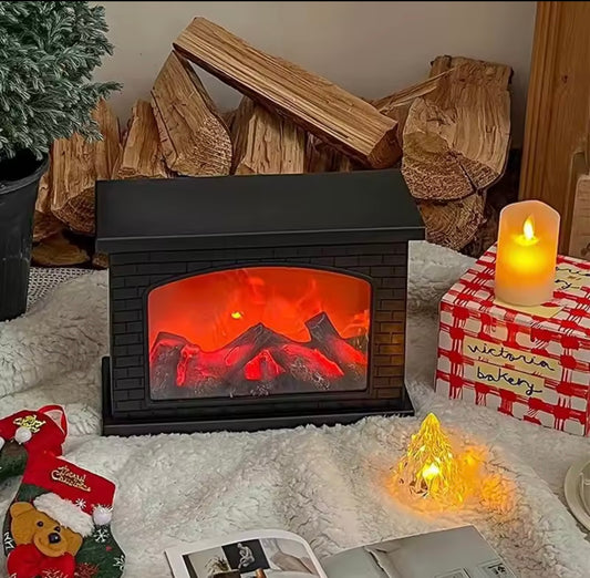Fireplace Flame Light, Charcoal style LED Table Lights, USB or Battery Power Lamp, for Holiday Winter Gift Party Warm Home Decor